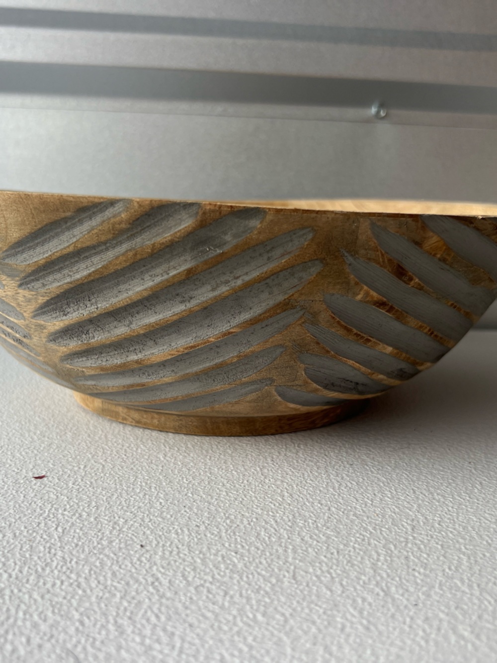 Handcrafted Gray Wooden bowl serving decor z13